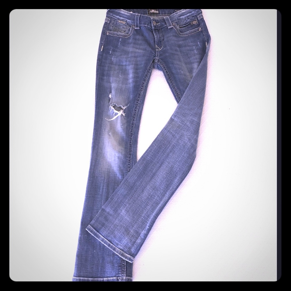 Express ReRock jeans Barely Boot